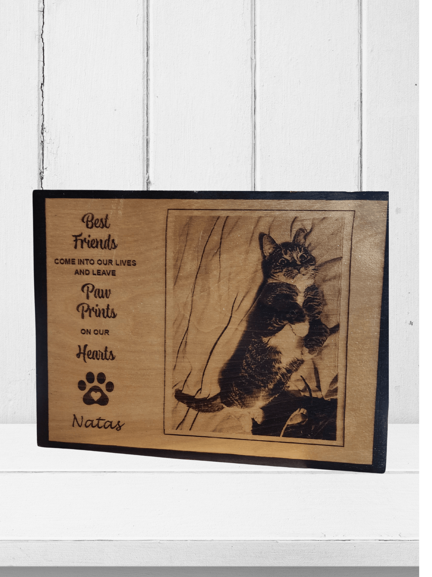 Pet Memorial "Paw Prints on Our Hearts" Portrait (Pet Loss) - 