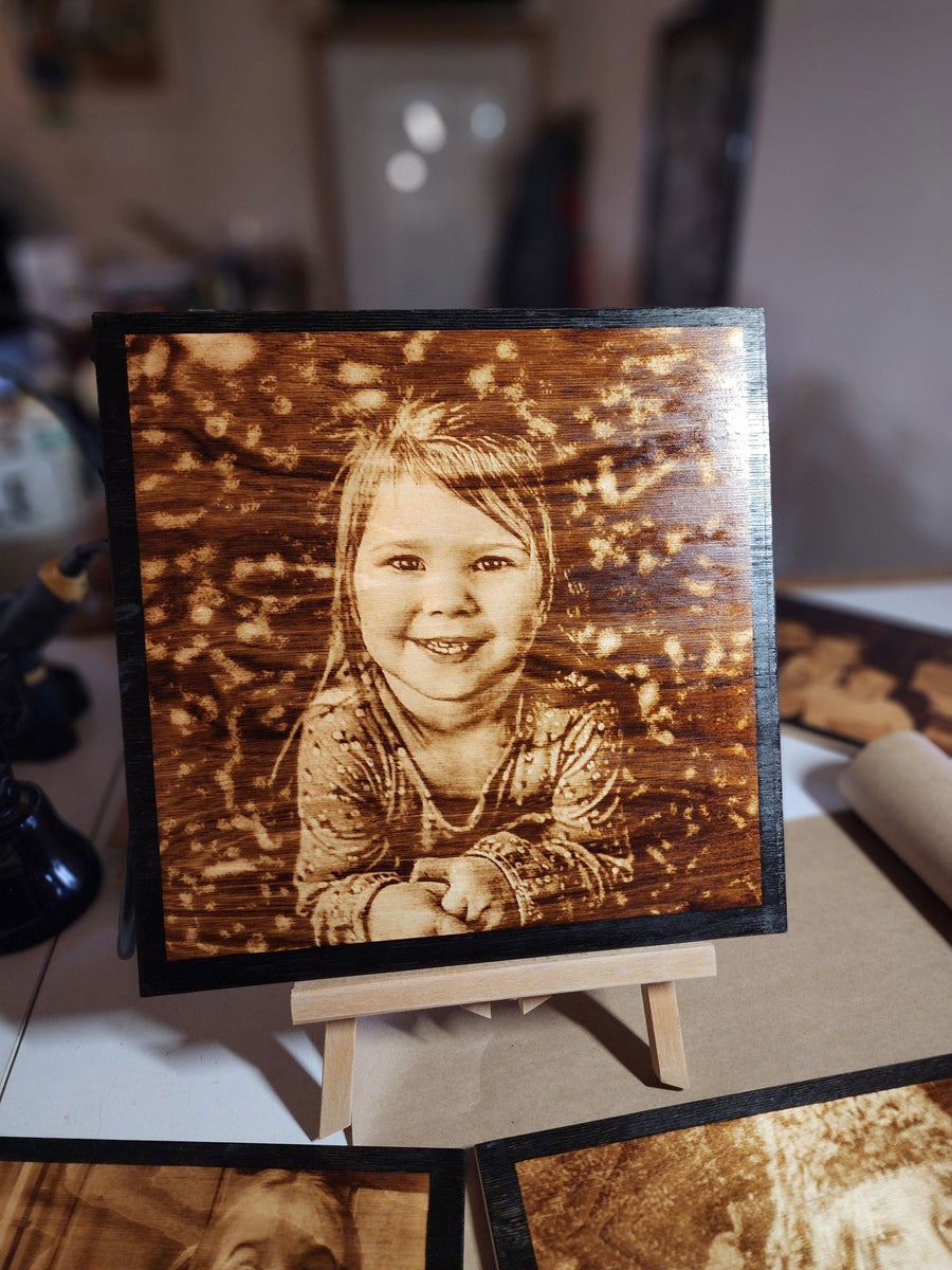Wood Burnt Photo *Size 16x16* - 