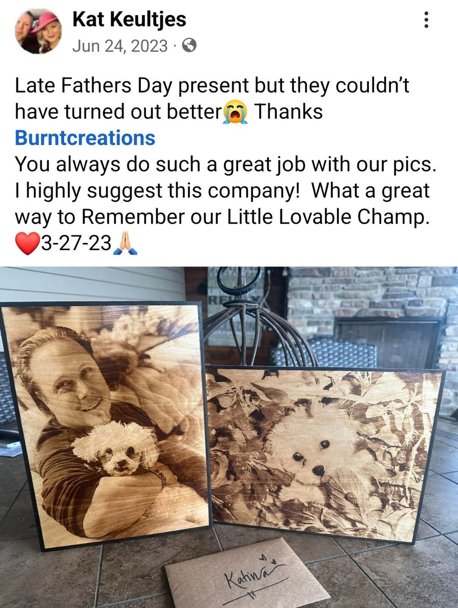 Wood Burnt Photo *Size 9x12* - 