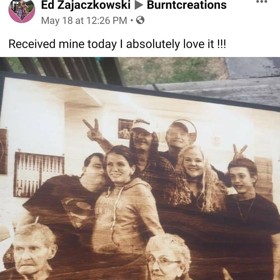 Wood Burnt Photo* Size 11x16* - 