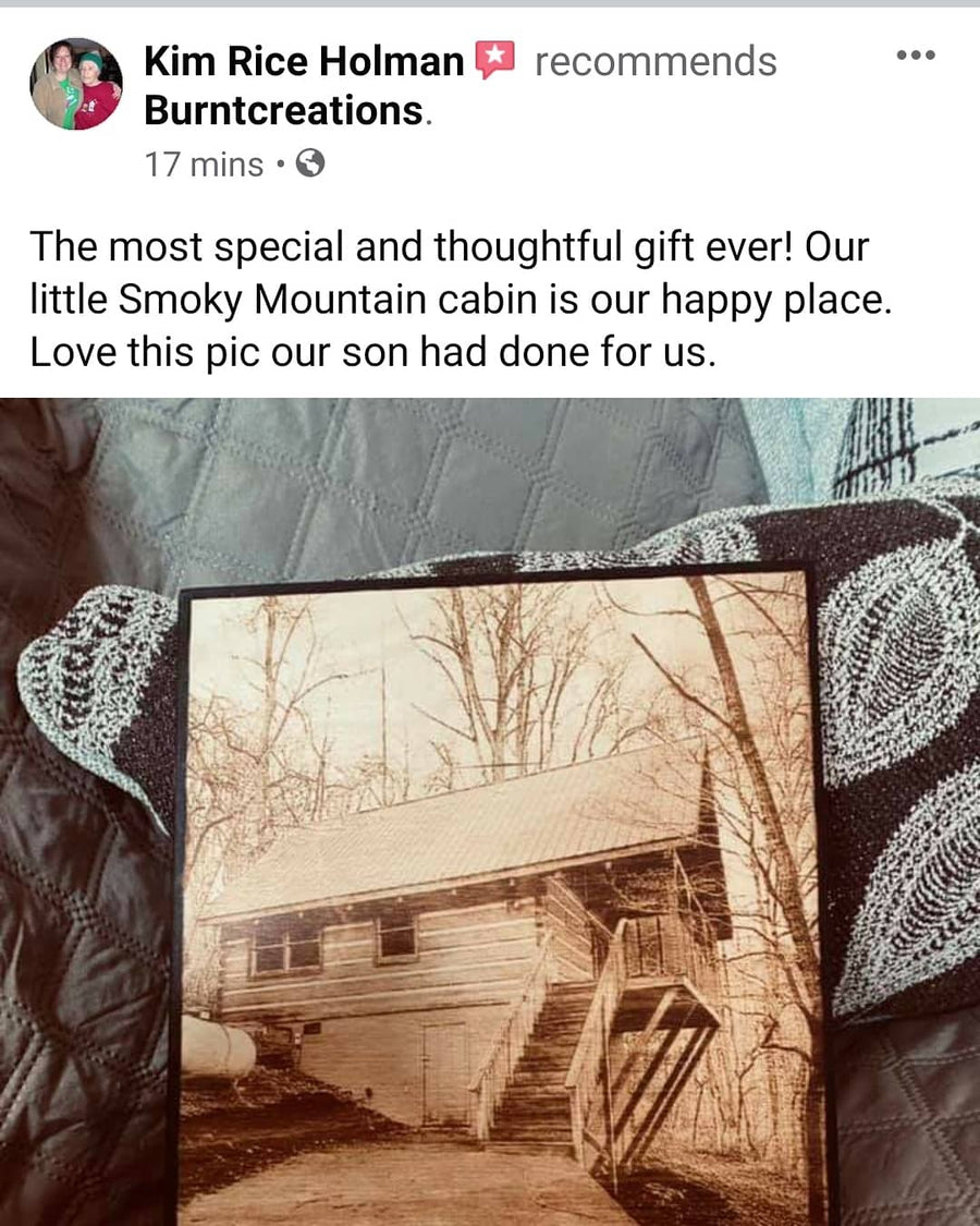 Wood Burnt Photo *Size 12x12* - 