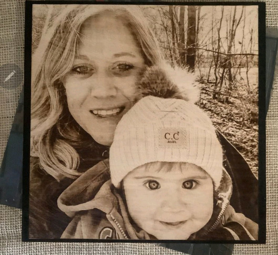 Wood Burnt Photo *Size 12x12* - 