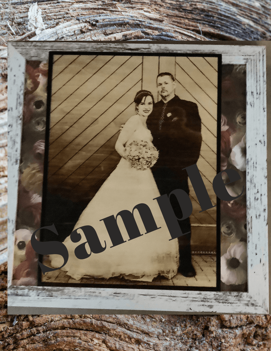 Wood Burnt Photo *Size 9x12* - 