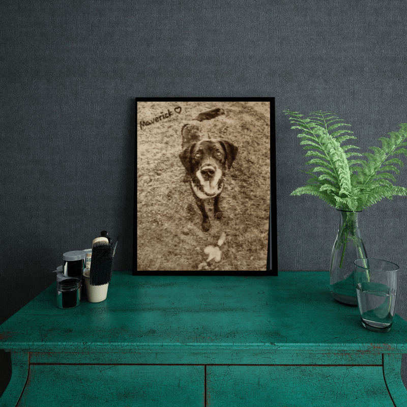 Wood Burnt Photo *Size 9x12* - 