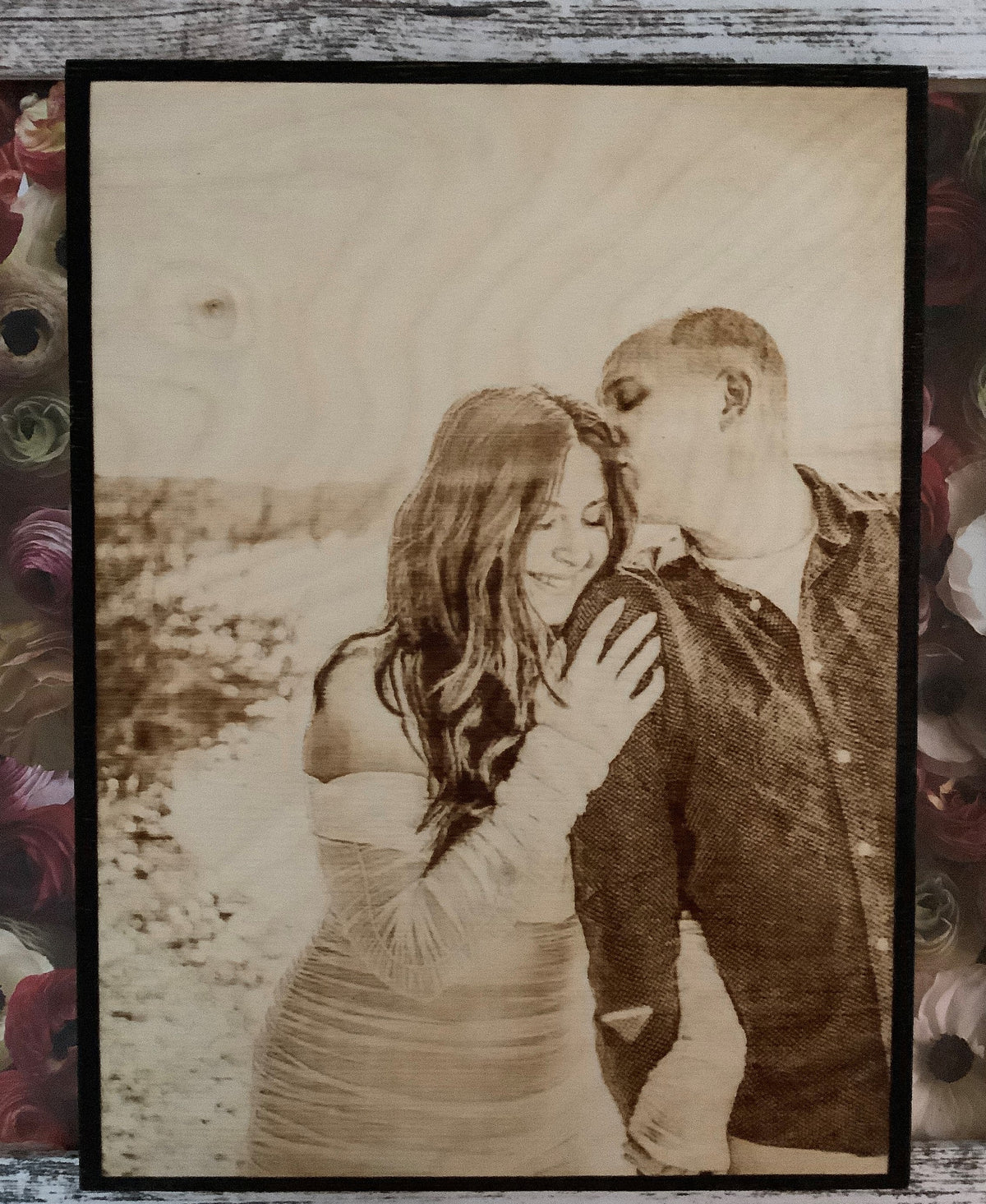 Custom Wood Burned Photo Gift | Personalized Portrait 9x12 | Burnt ...