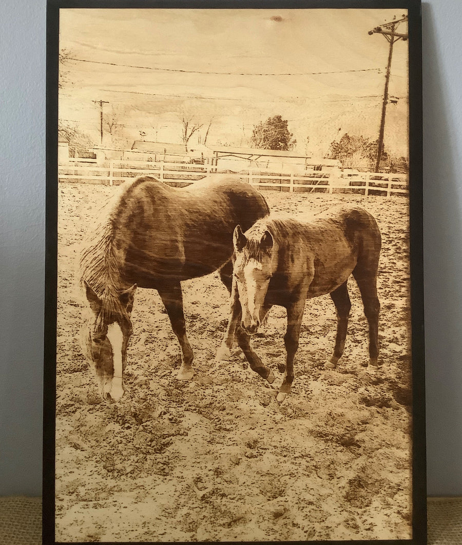 Wood Burnt Photo *Size 9x12* - 